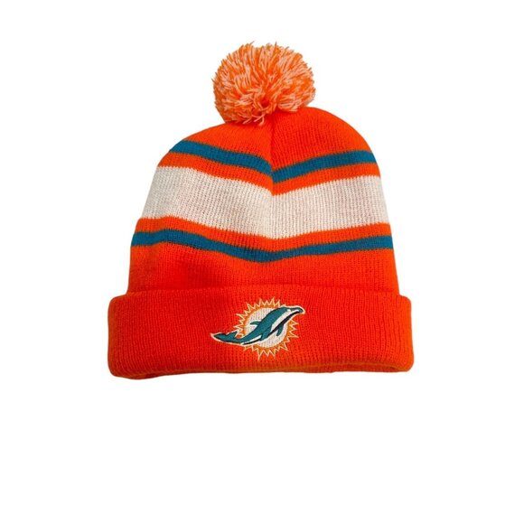 Miami Dolphins Winter Hat Budweiser Orange NFL Toque Beanie Stocking Cap - Picture 1 of 2